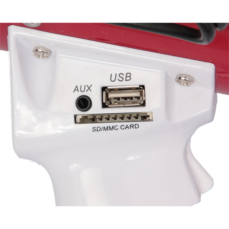 Mégaphone Puissant 60W LTC MEGA60USB Blanc - Sirène, USB/SD, Activation Vocale Et Bandoulière Réglable
