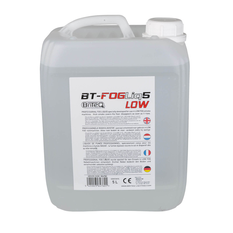 BT-FOGLIQ5 LOW - Liquide à fumée pour machines à fumée lourde.