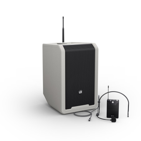 ANNY 8 BPH B6G - Enceinte portable avec mixeur et 1 micro casque (Grise)