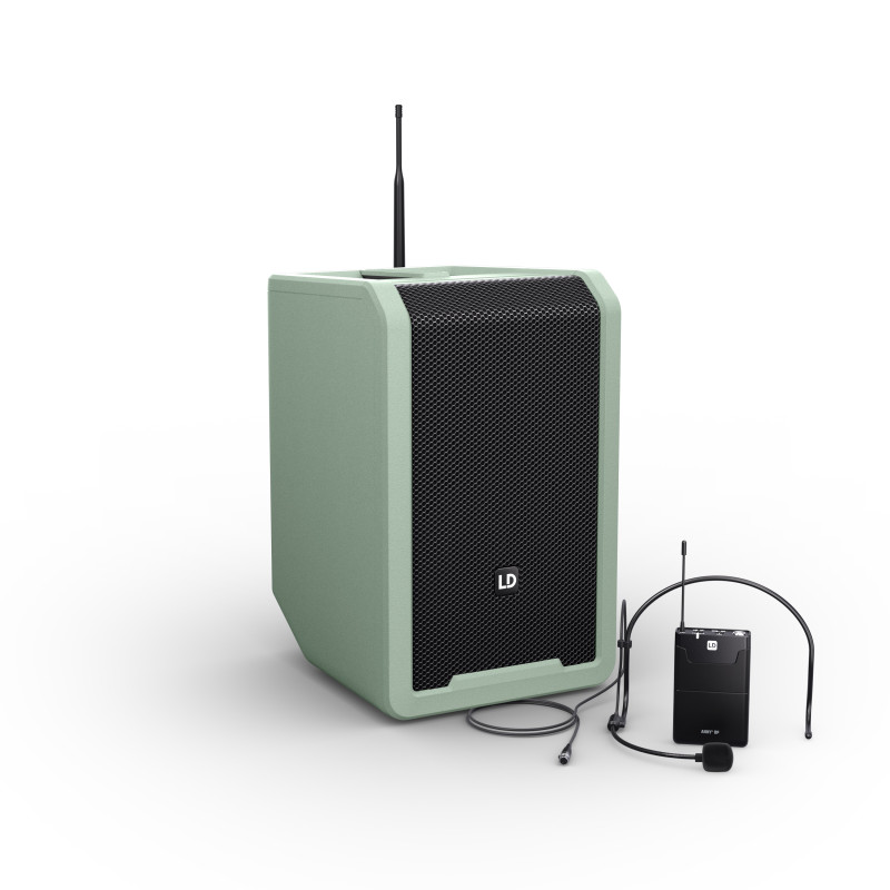 ANNY 8 BPH B6GN - Enceinte portable avec mixeur et micro casque (verte)