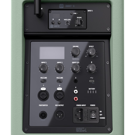 ANNY 8 BPH B6GN - Enceinte portable avec mixeur et micro casque (verte)