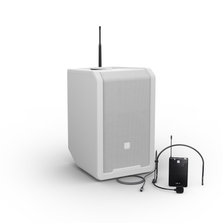 ANNY 8 BPH B6W - Enceinte portable avec mixeur et micro casque (Blanche)
